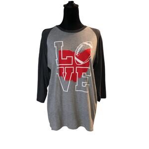 Ohio State Love Football Raglan‎ Women's M Heather Grey/Charcoal